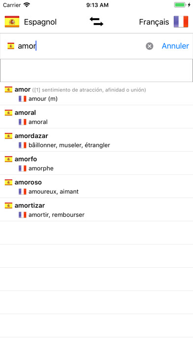 Emulate iPhone app Espagnol-Français using MyAndroid Emulate iPhone app Espagnol-Français using MyAndroid