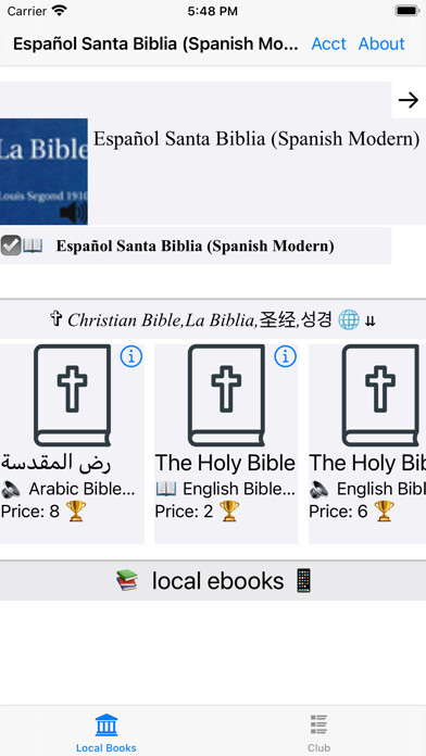 Emulate iPhone app Español Santa Biblia (Modern) using MyAndroid