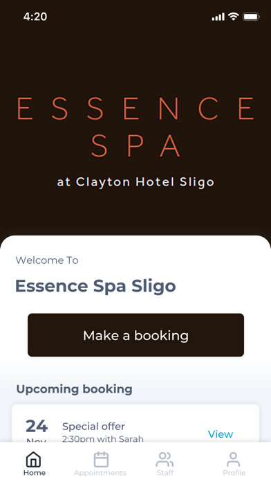 Emulate iPhone app Essence Spa Sligo using MyAndroid Emulate iPhone app Essence Spa Sligo using MyAndroid