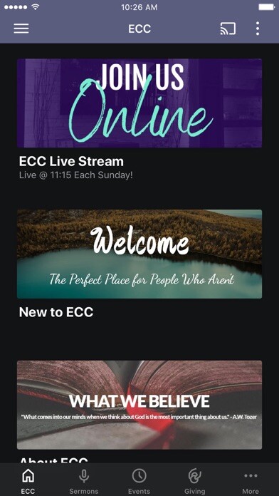 Emulate iPhone app Esserville Church using MyAndroid
