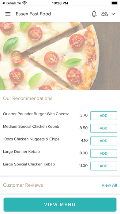 Emulate iPhone app Essex Fast Food using MyAndroid