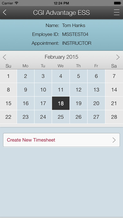 Emulate iPhone app ESS Mobile Timesheet using MyAndroid