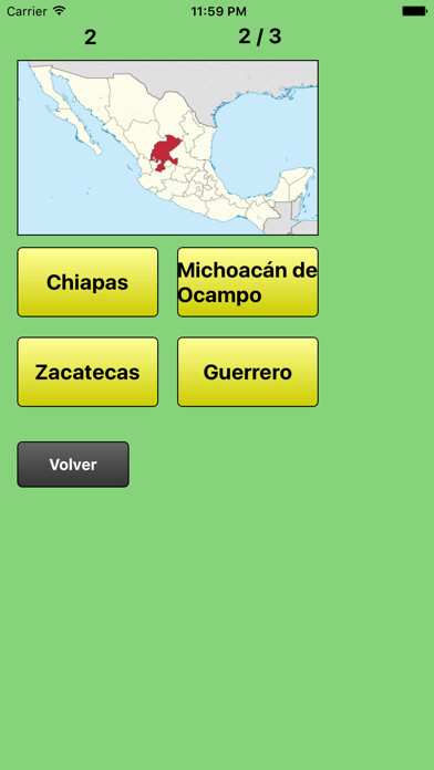 Emulate iPhone app Estados de Mexico using MyAndroid