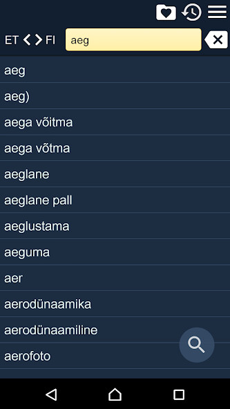 Run android online APK Estonian Finnish Dictionary Fr from MyAndroid or emulate Estonian Finnish Dictionary Fr using MyAndroid