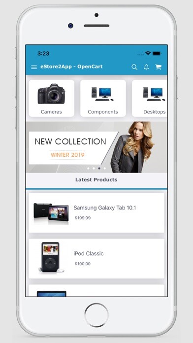 Emulate iPhone app eStore2App - OpenCart using MyAndroid