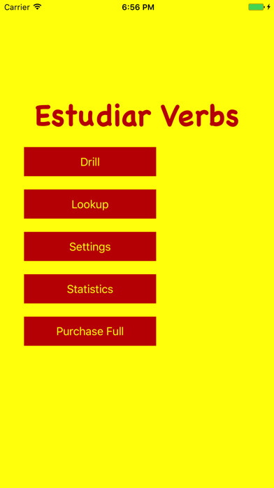 Emulate iPhone app Estudiar Verbs using MyAndroid