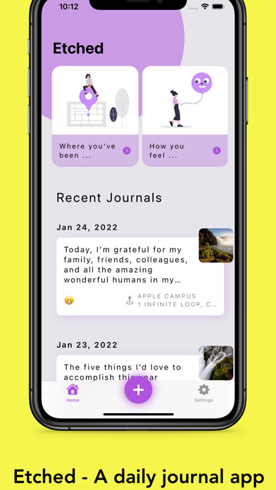 Emulate iPhone app Etched - A Daily Journal using MyAndroid Emulate iPhone app Etched - A Daily Journal using MyAndroid