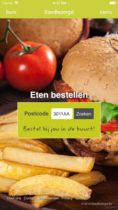 Emulate iPhone app EtenBezorgd using MyAndroid