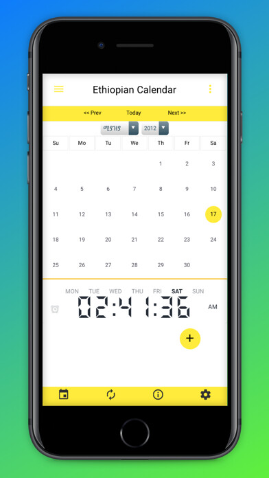 Emulate iPhone app Ethiopian Calendar Amharic using MyAndroid Emulate iPhone app Ethiopian Calendar Amharic using MyAndroid