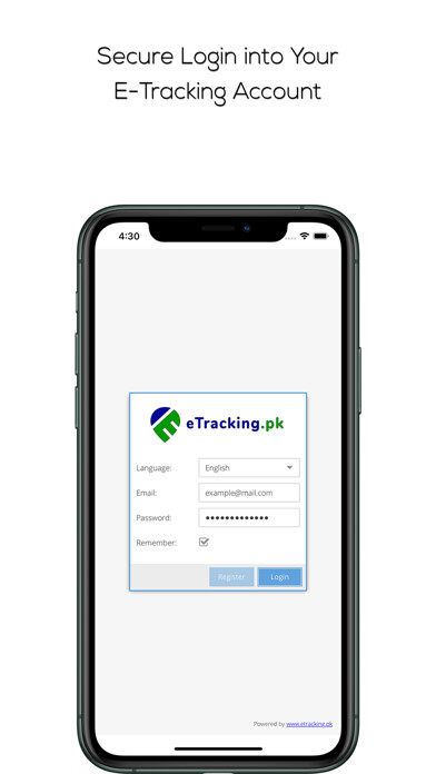 Emulate iPhone app E-Tracking - Live View Tracker using MyAndroid
