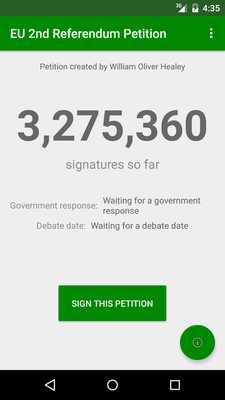 Emulate Android APK EU 2nd Referendum Petition