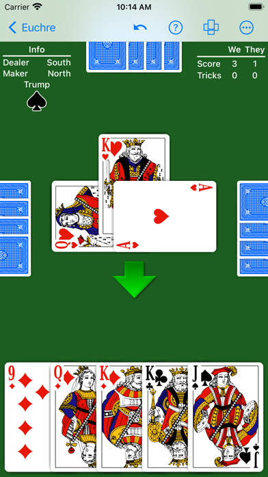 Emulate iPhone app Euchre - Expert AI using MyAndroid