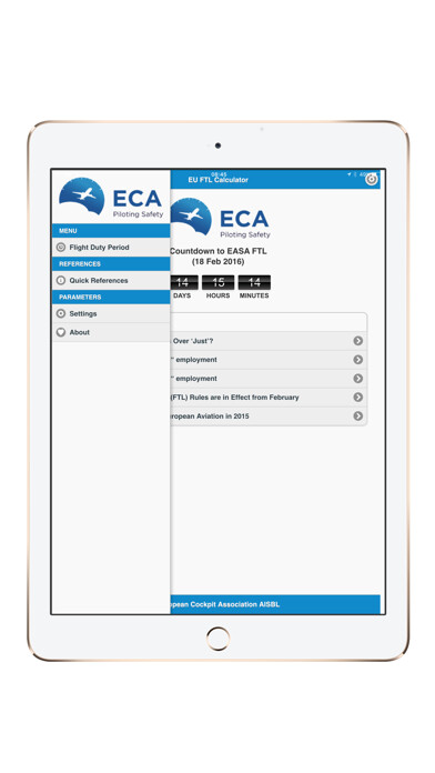 Emulate iPhone app EU FTL Calculator using MyAndroid Emulate iPhone app EU FTL Calculator using MyAndroid