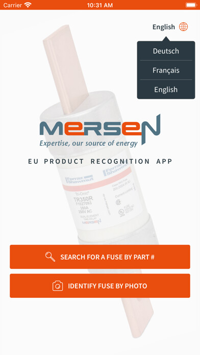 Emulate iPhone app EU Mersen Product Recognition using MyAndroid