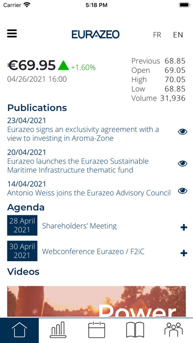 Emulate iPhone app Eurazeo for Shareholders using MyAndroid Emulate iPhone app Eurazeo for Shareholders using MyAndroid