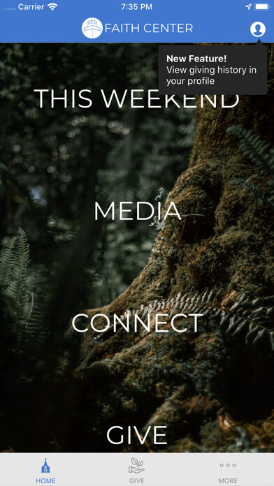 Emulate iPhone app Eureka Faith Center using MyAndroid