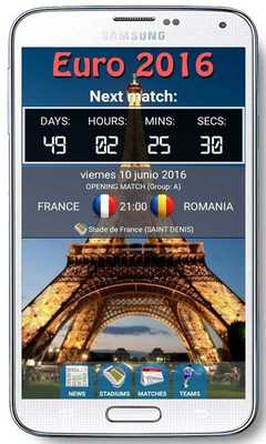 Emulate Android APK Euro 2016 France Cup Calendar