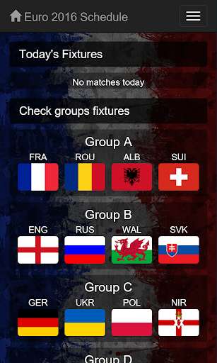 Run android online APK Euro 2016 France Schedule from MyAndroid or emulate Euro 2016 France Schedule using MyAndroid
