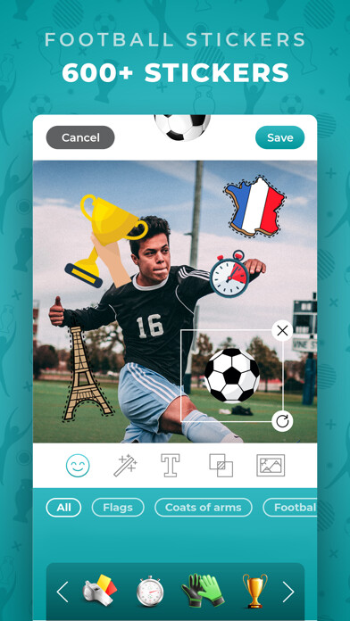 Emulate iPhone app Euro Championship Stickers using MyAndroid