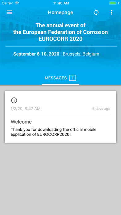 Emulate iPhone app EUROCORR 2020 using MyAndroid Emulate iPhone app EUROCORR 2020 using MyAndroid