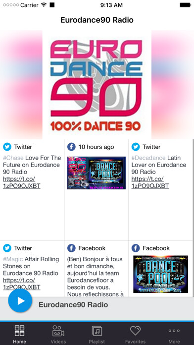 Emulate iPhone app Eurodance90 Radio using MyAndroid