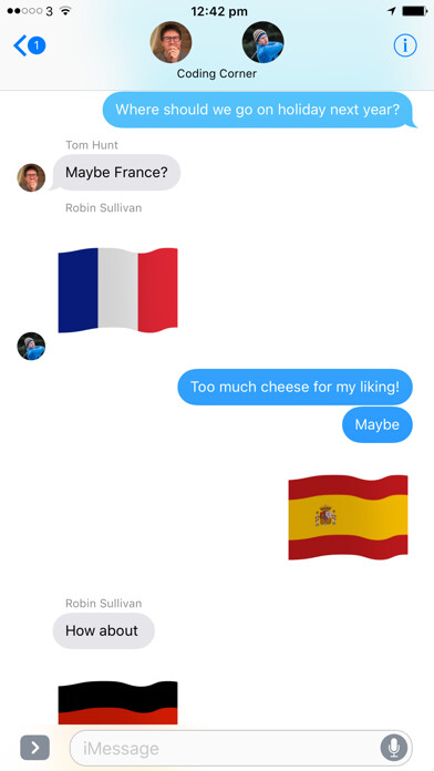 Emulate iPhone app Euro Flags: animated stickers using MyAndroid Emulate iPhone app Euro Flags: animated stickers using MyAndroid