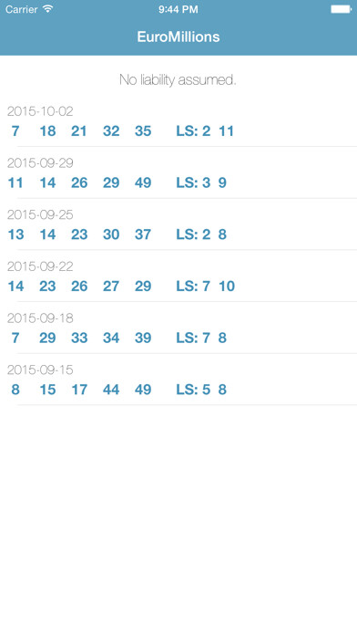 Emulate iPhone app EuroMillions - Result and number of the drawing of the Euro Million lottery using MyAndroid