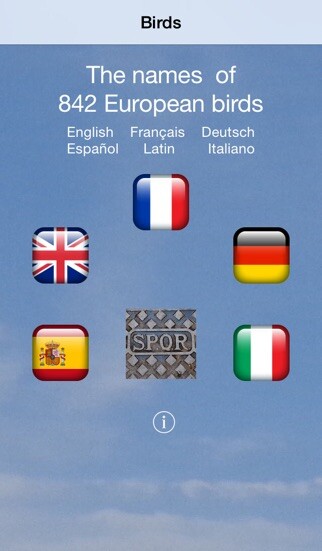 Emulate iPhone app EuropaBirds - the names of 842 species in 6 languages using MyAndroid Emulate iPhone app EuropaBirds - the names of 842 species in 6 languages using MyAndroid