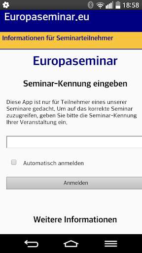 Run android online APK Europaseminar from MyAndroid or emulate Europaseminar using MyAndroid