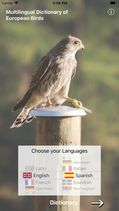 Emulate iPhone app European Birds Names using MyAndroid