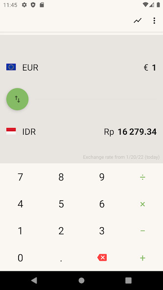 Run android online APK Euro to Indonesian Rupiah IDR from MyAndroid or emulate Euro to Indonesian Rupiah IDR using MyAndroid