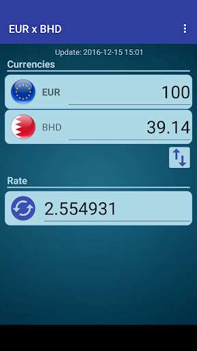 Run android online APK Euro x Bahraini Dinar from MyAndroid or emulate Euro x Bahraini Dinar using MyAndroid