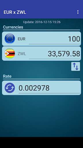 Run android online APK Euro x Zimbabwe Dollar from MyAndroid or emulate Euro x Zimbabwe Dollar using MyAndroid