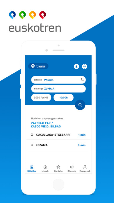Emulate iPhone app Euskotren using MyAndroid