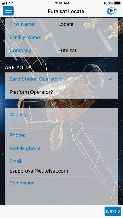 Emulate iPhone app Eutelsat Locate using MyAndroid