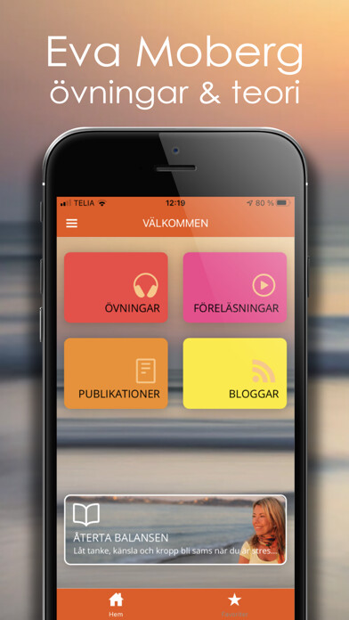 Emulate iPhone app Eva Moberg - övningar & teori using MyAndroid