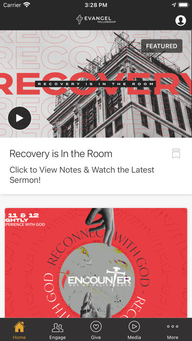 Emulate iPhone app Evangel Fellowship - NC using MyAndroid