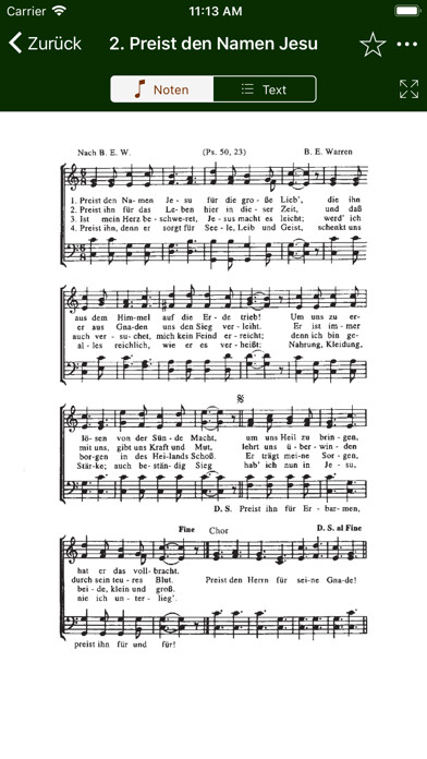Emulate iPhone app Evangeliumsklänge using MyAndroid