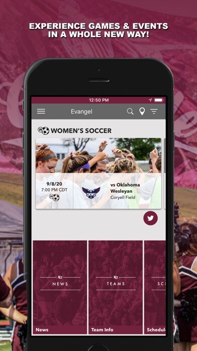 Emulate iPhone app Evangel University Gameday using MyAndroid Emulate iPhone app Evangel University Gameday using MyAndroid