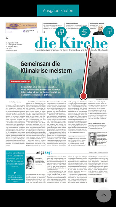 Emulate iPhone app Evang. Zeitung - die Kirche using MyAndroid