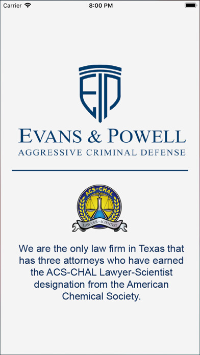 Emulate iPhone app Evans & Powell Injury Help App using MyAndroid