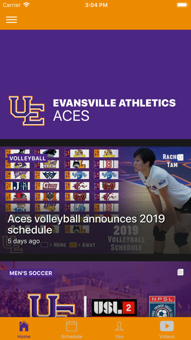 Emulate iPhone app Evansville Athletics using MyAndroid Emulate iPhone app Evansville Athletics using MyAndroid