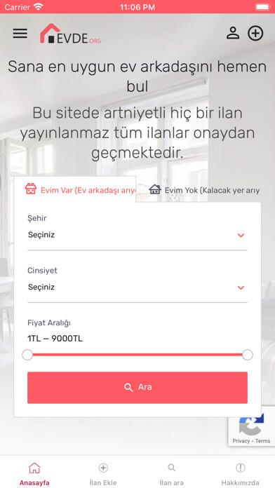Emulate iPhone app Ev Arkadaşı Bul - Evde.org using MyAndroid Emulate iPhone app Ev Arkadaşı Bul - Evde.org using MyAndroid
