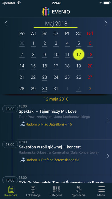 Emulate iPhone app Evenio using MyAndroid