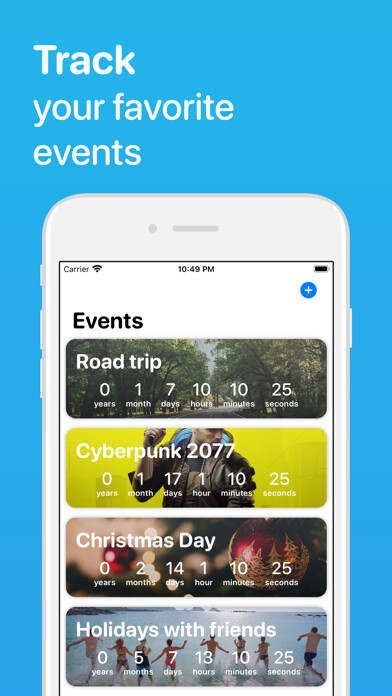 Emulate iPhone app Eventime - Event Countdown using MyAndroid