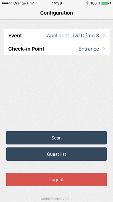 Emulate iPhone app Eventmaker Check-in using MyAndroid