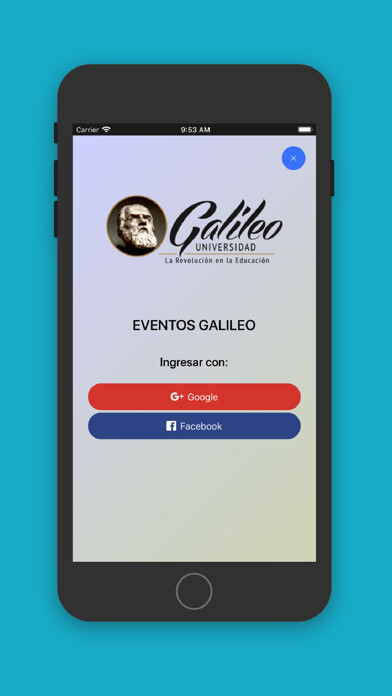 Emulate iPhone app Eventos Galileo using MyAndroid