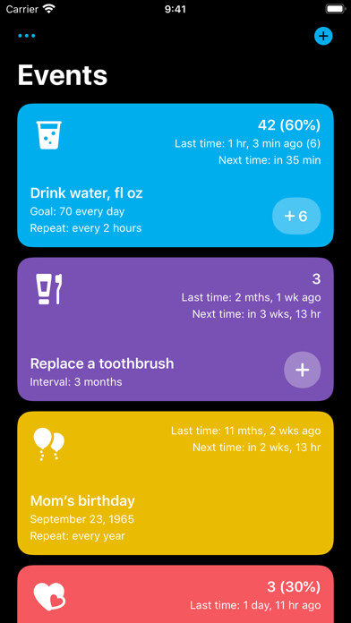 Emulate iPhone app Events - Habit Tracker using MyAndroid Emulate iPhone app Events - Habit Tracker using MyAndroid