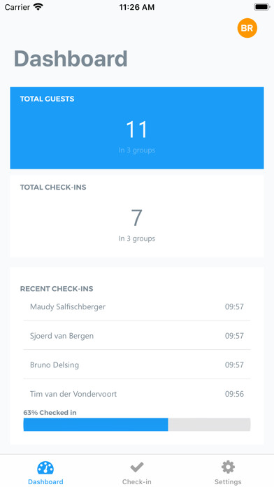 Emulate iPhone app Eventtool using MyAndroid