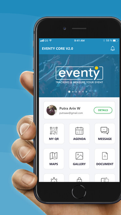 Emulate iPhone app Eventy Apps - Brand Your Event using MyAndroid